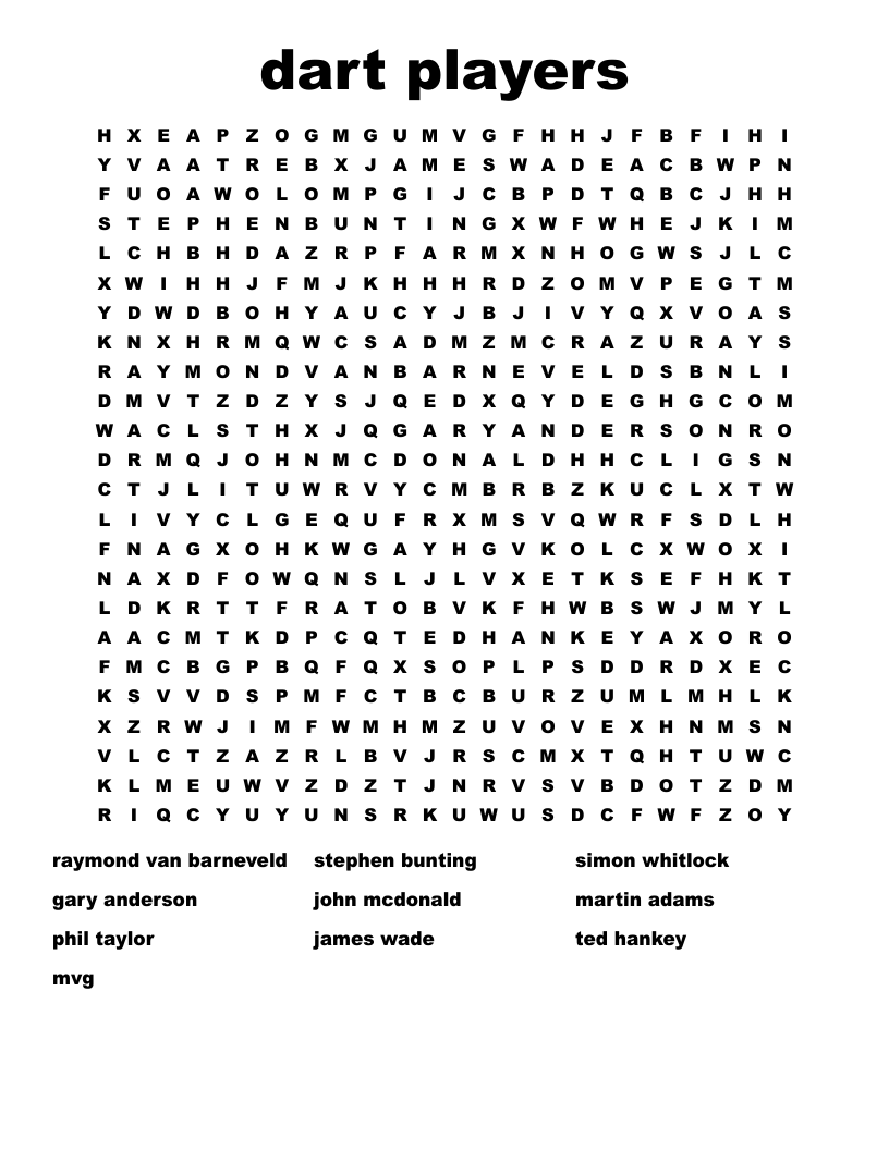 dart players Word Search