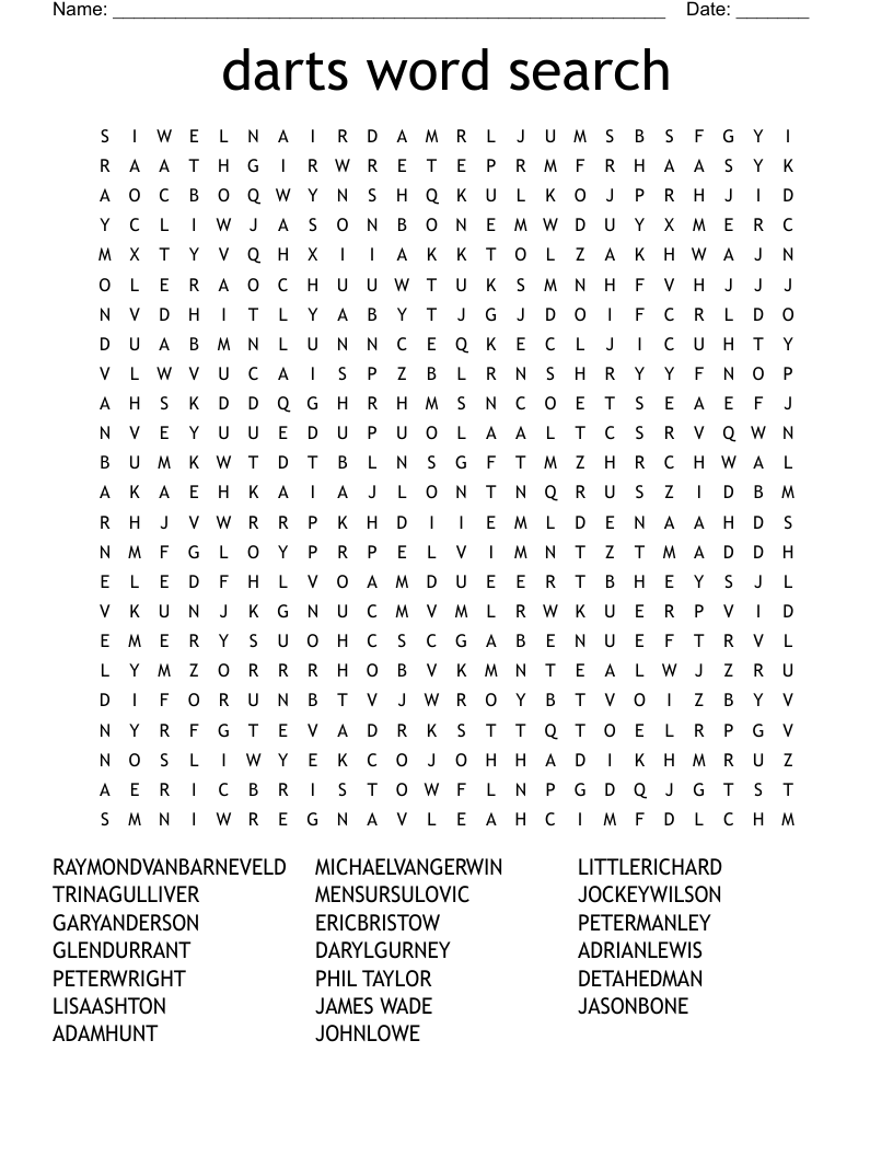 darts word search