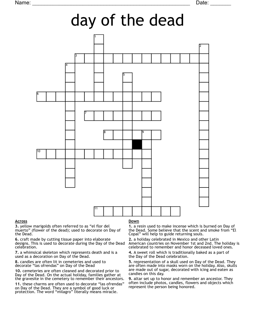 day of the dead Crossword