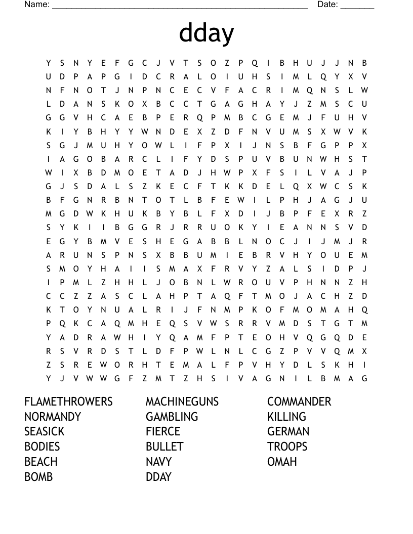 dday Word Search