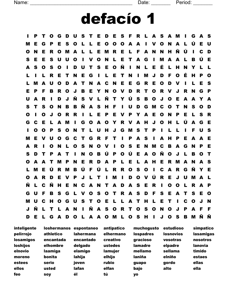 defacío 1 Word Search