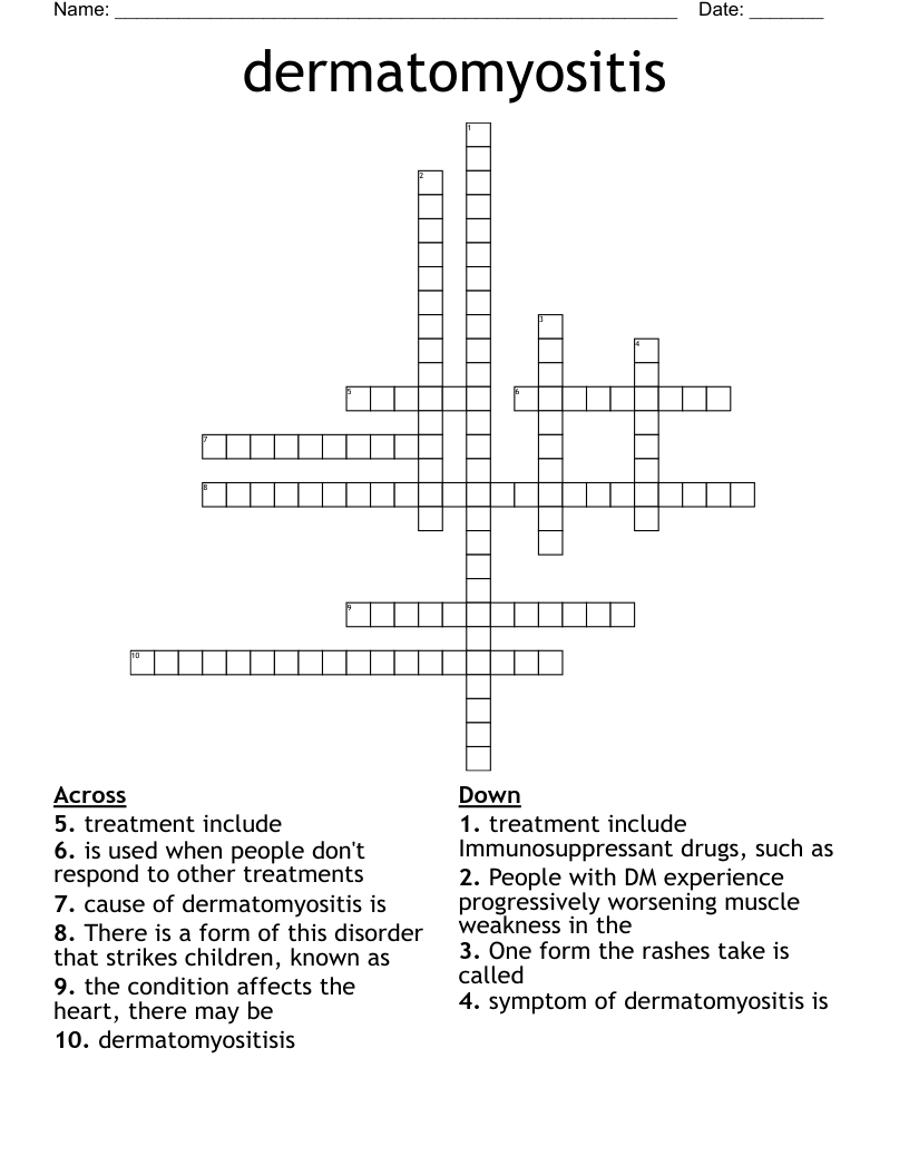 dermatomyositis Crossword