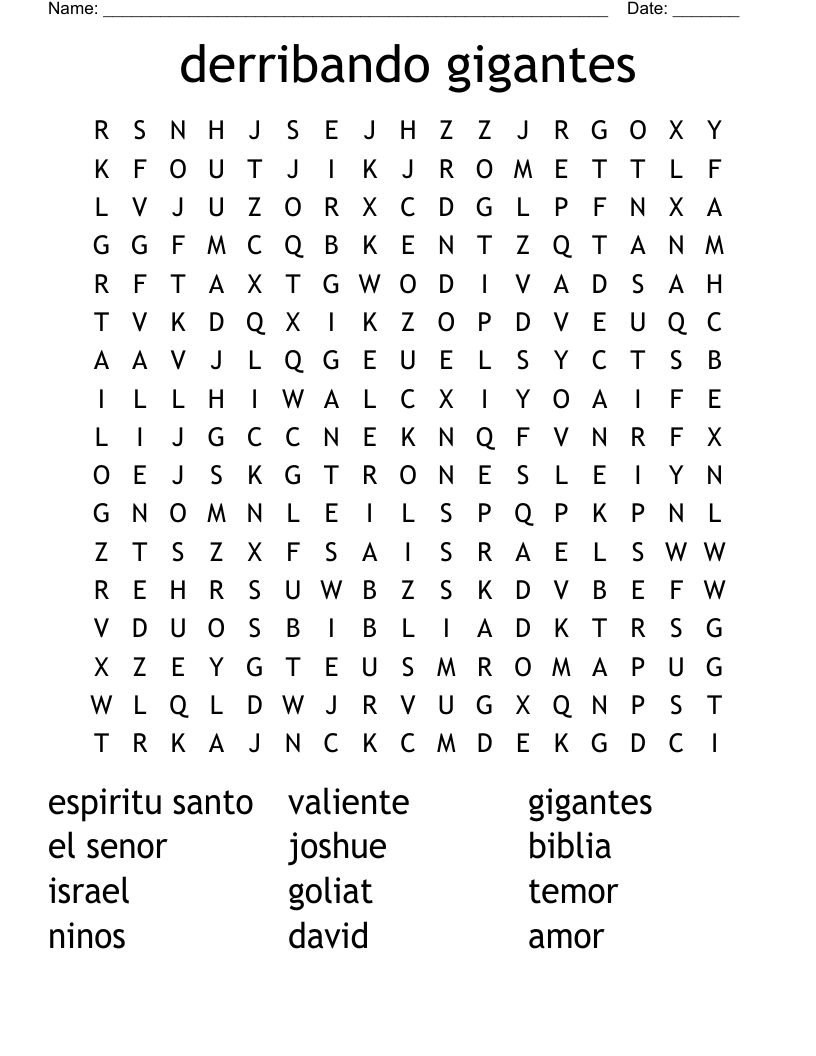 derribando gigantes Word Search