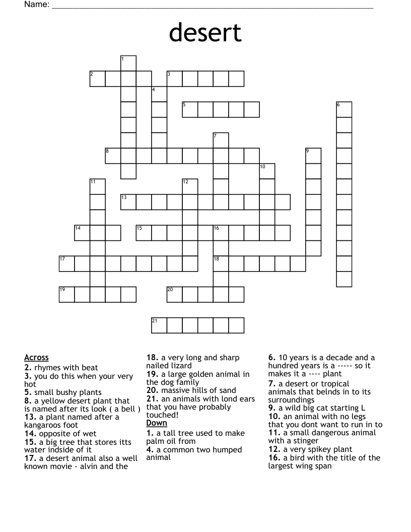 desert Crossword
