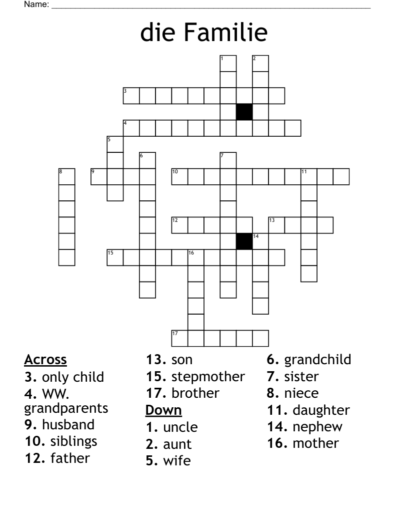 die Familie Crossword