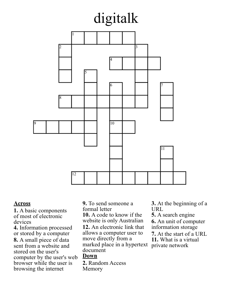 digitalk Crossword