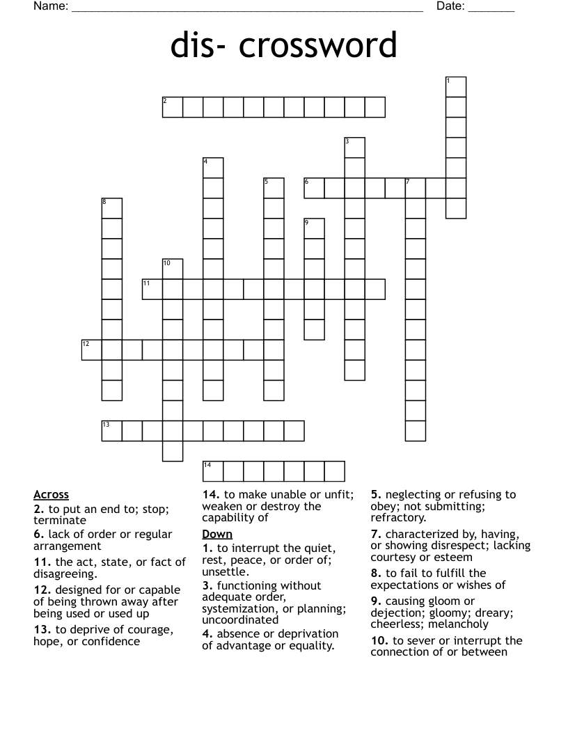 dis- crossword