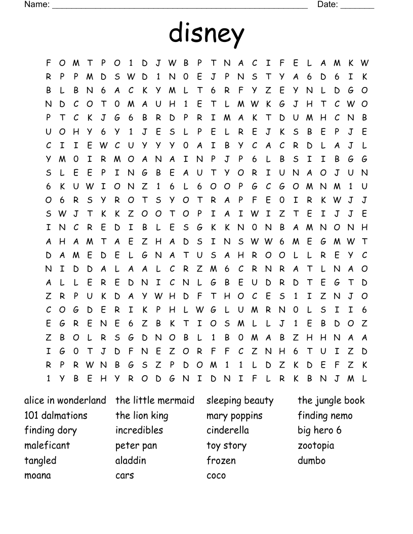 disney Word Search