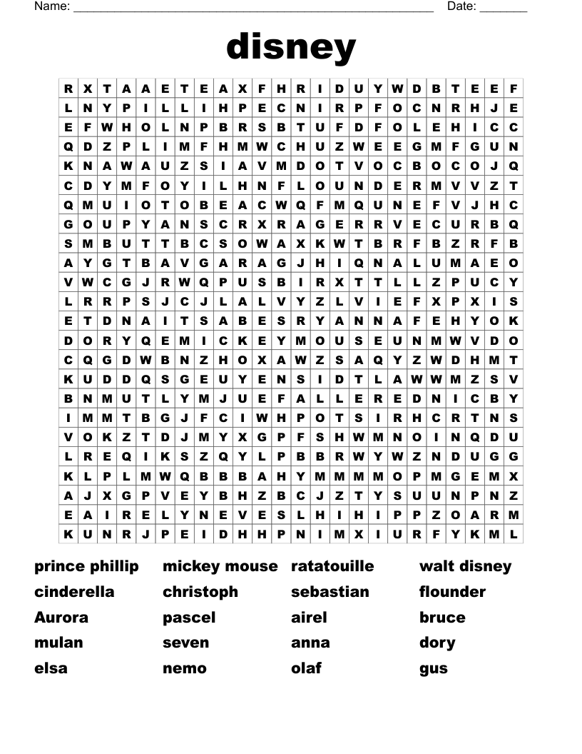 disney Word Search