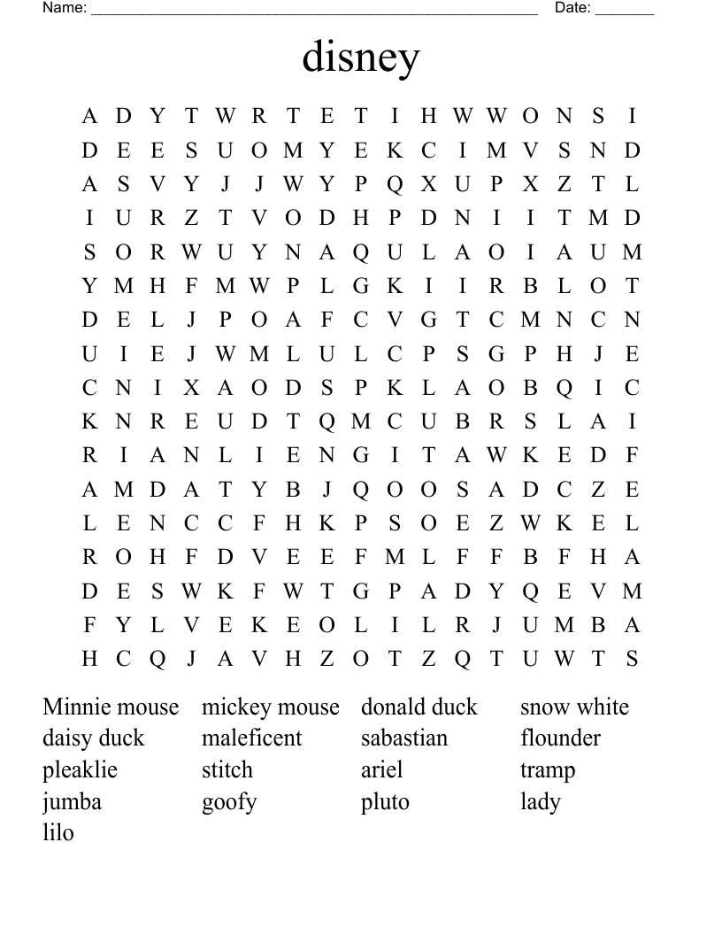 disney Word Search