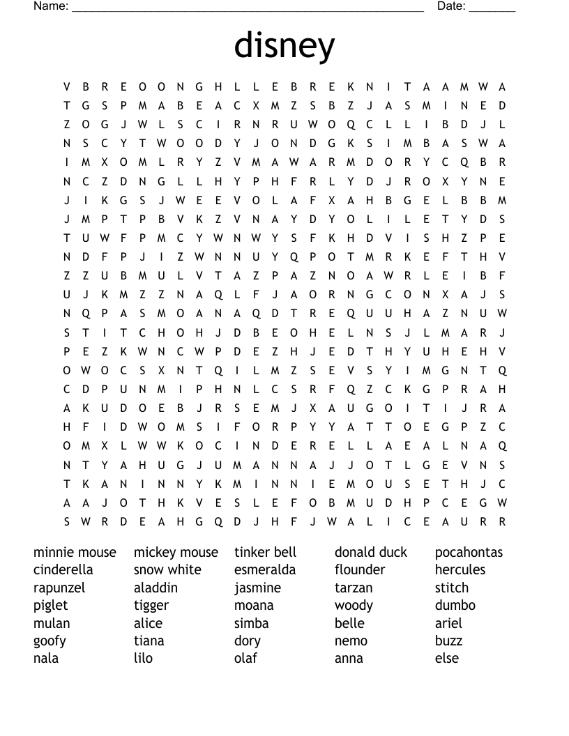 disney  Word Search