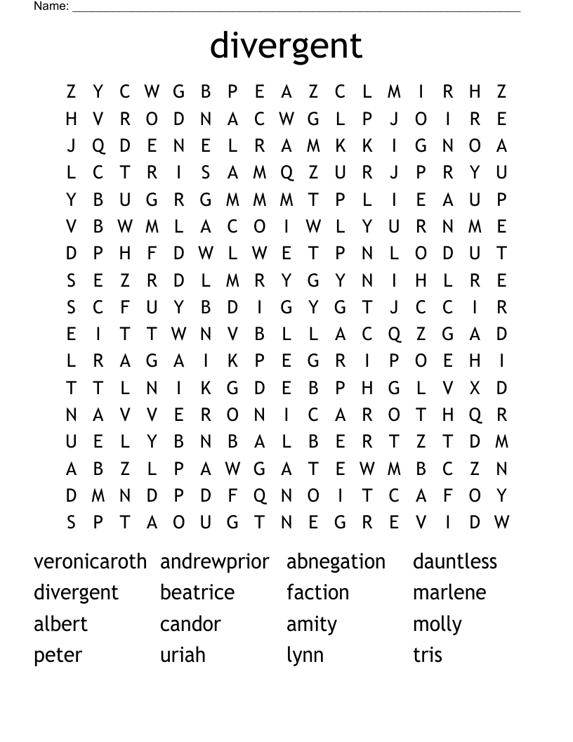 divergent Word Search