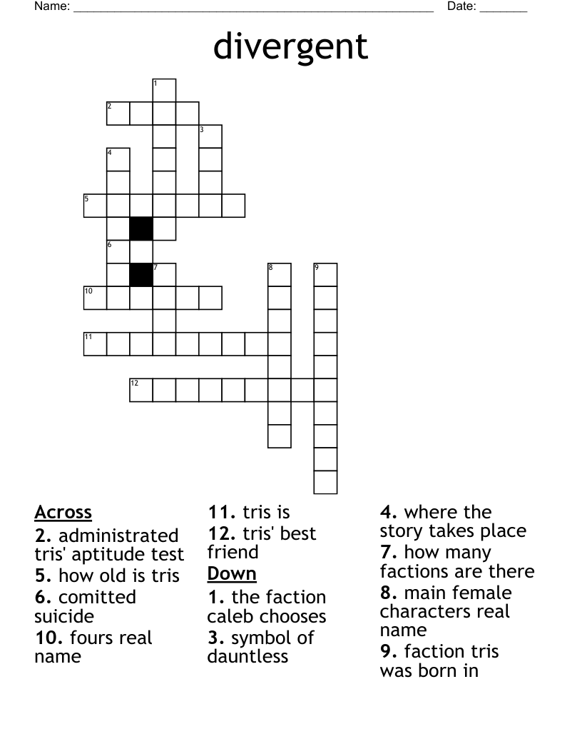 divergent  Crossword
