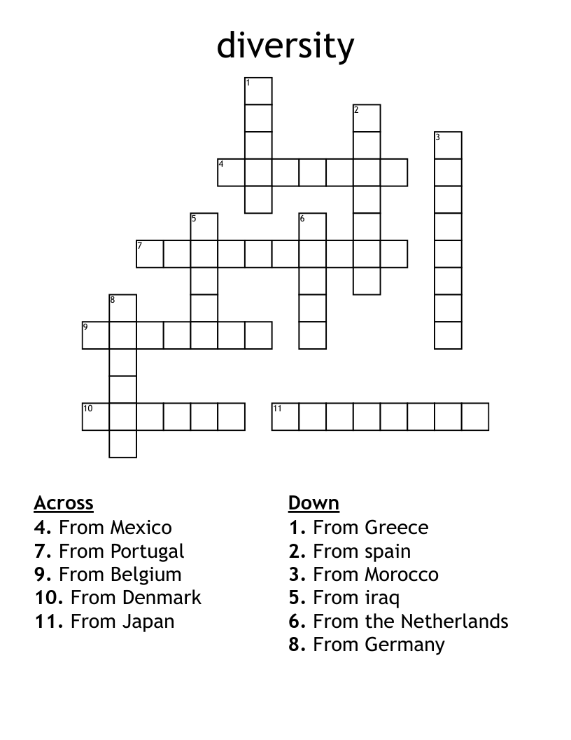 diversity Crossword
