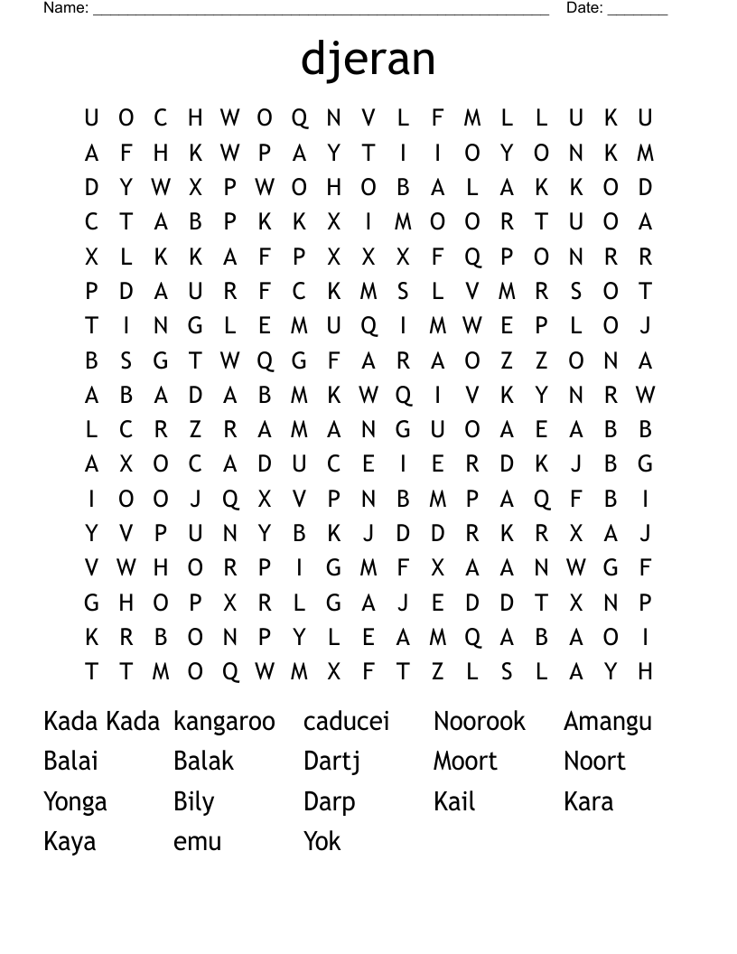 djeran  Word Search