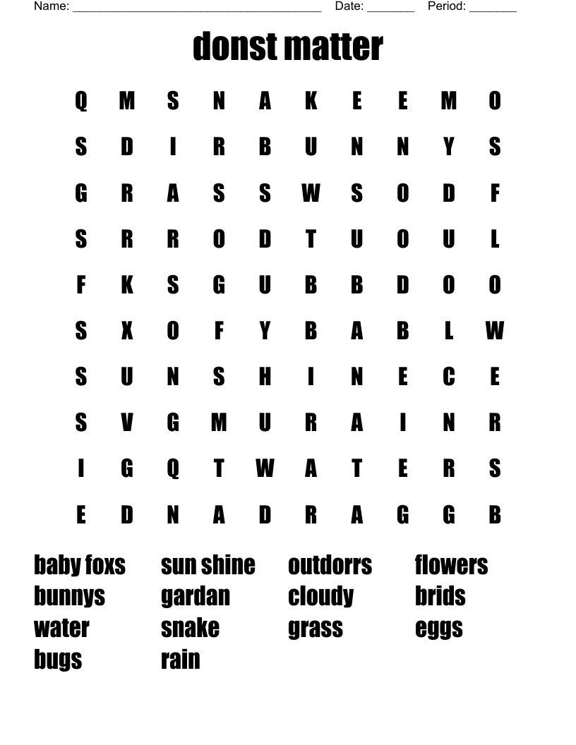 donst matter  Word Search