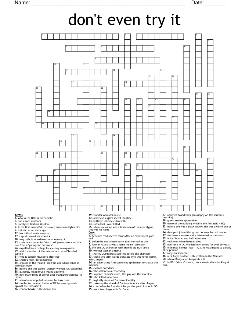 don't even try it Crossword