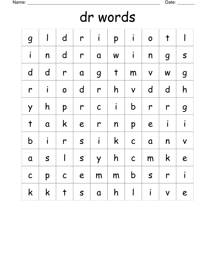 dr words Word Search