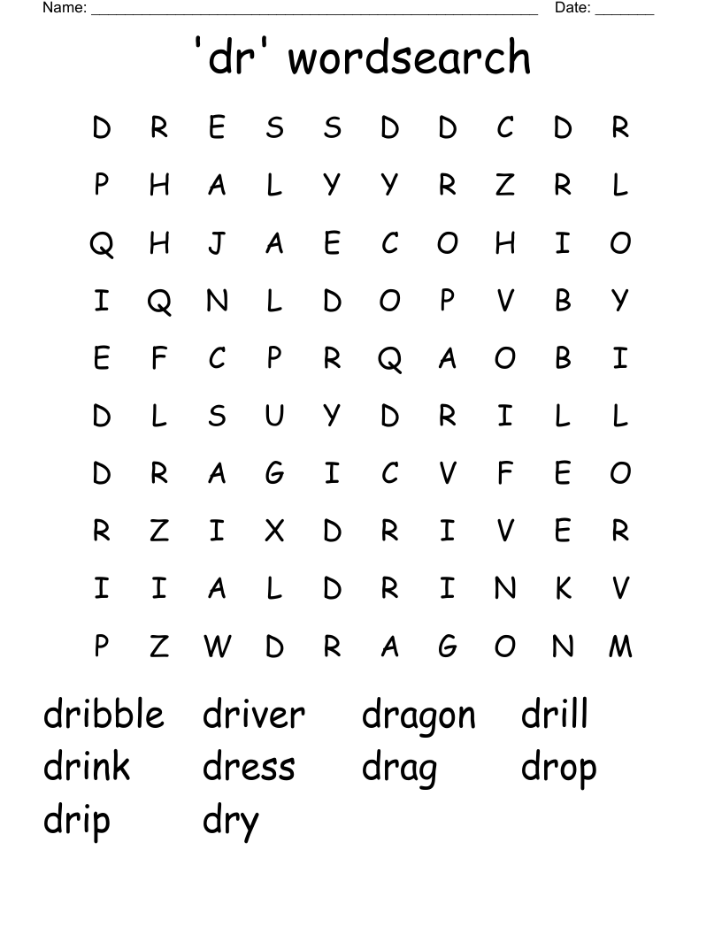 'dr' wordsearch