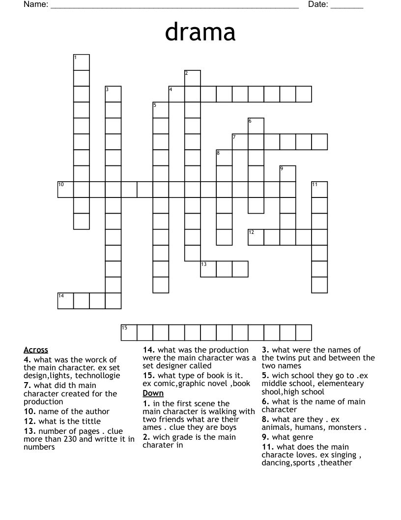 drama Crossword