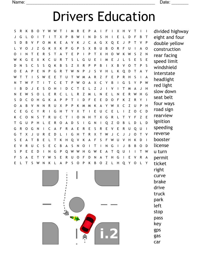 Drivers Education Word Search