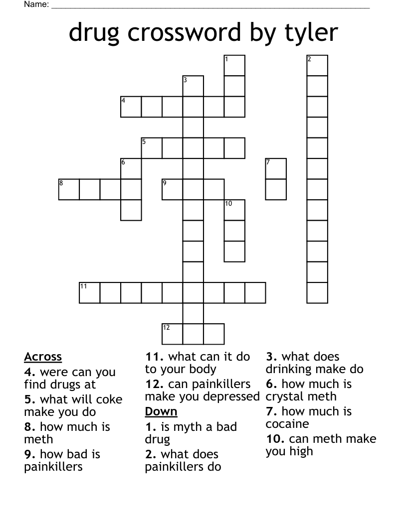 drug crossword by tyler 