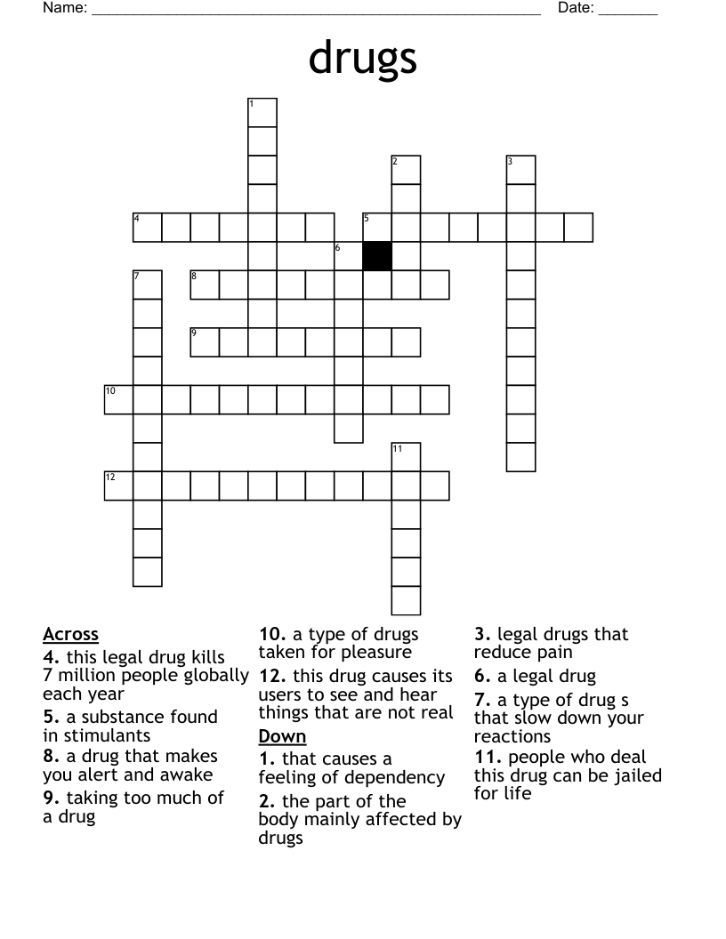 drugs Crossword