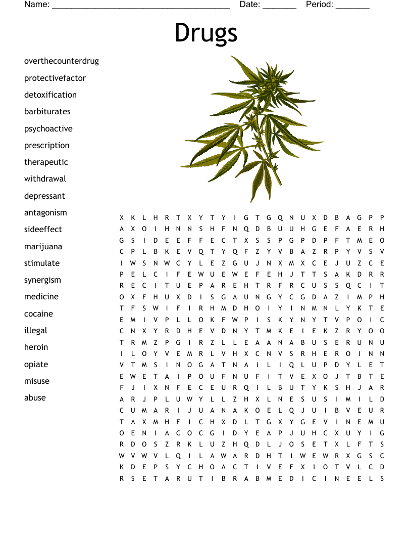 Drugs Word Search