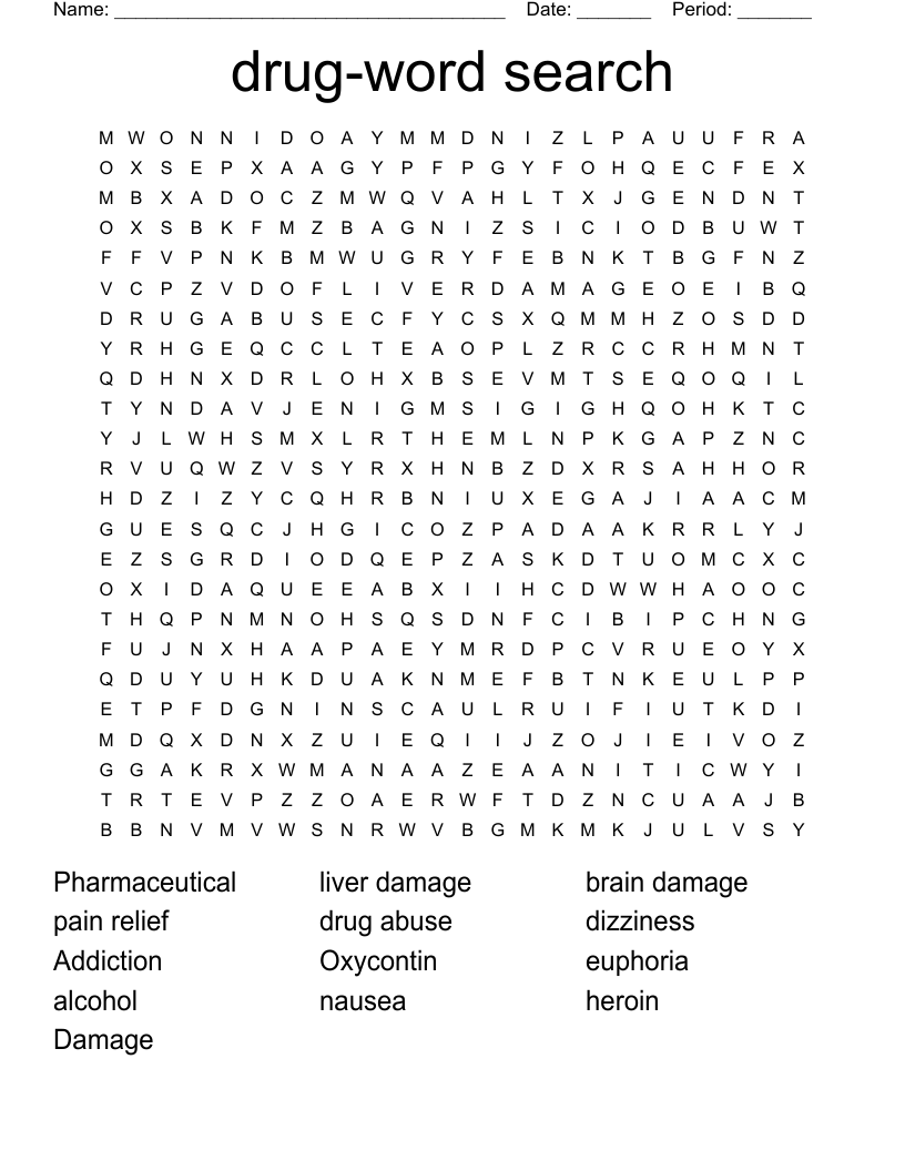 drug-word search