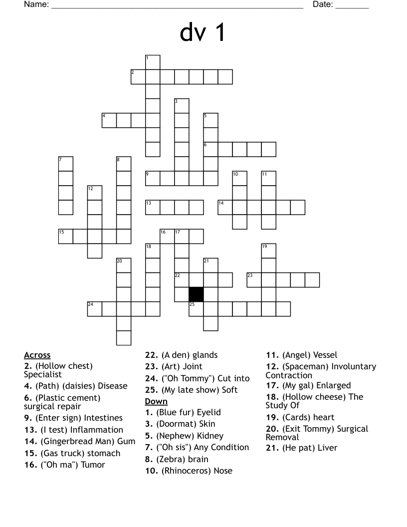 dv 1 Crossword