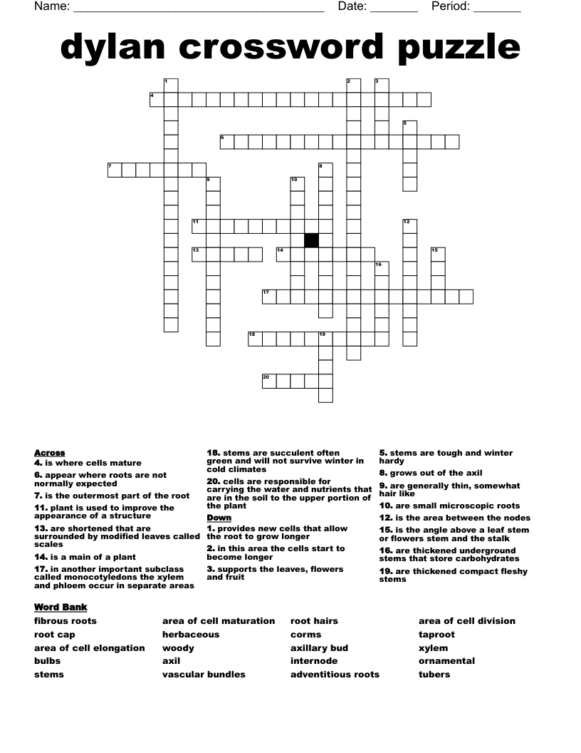 dylan crossword puzzle
