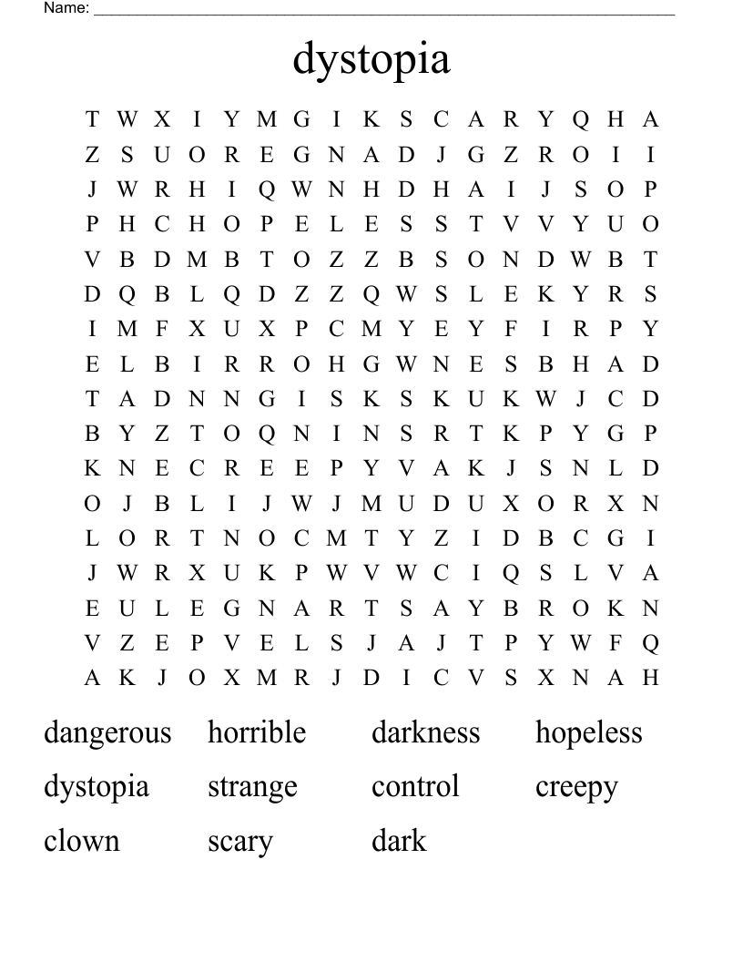 dystopia Word Search