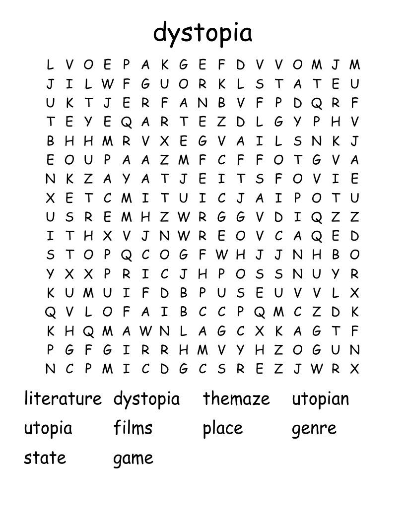 dystopia Word Search