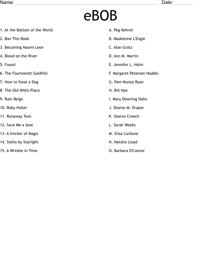 eBOB Worksheet
