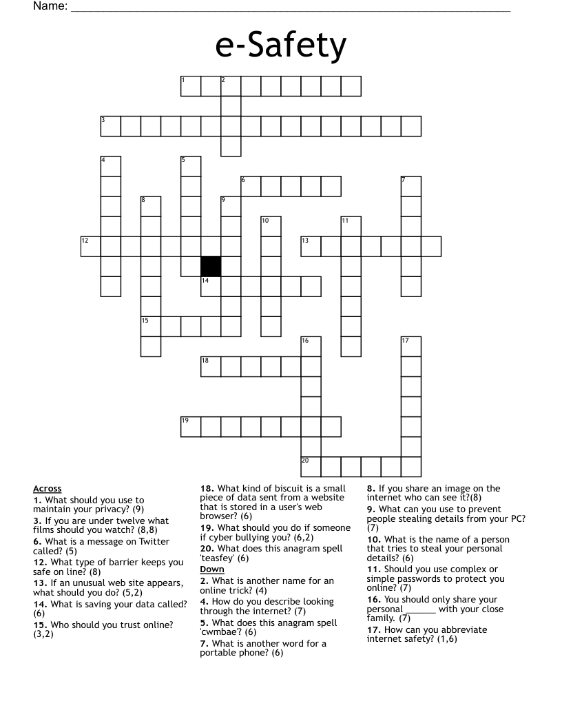 e-Safety Crossword