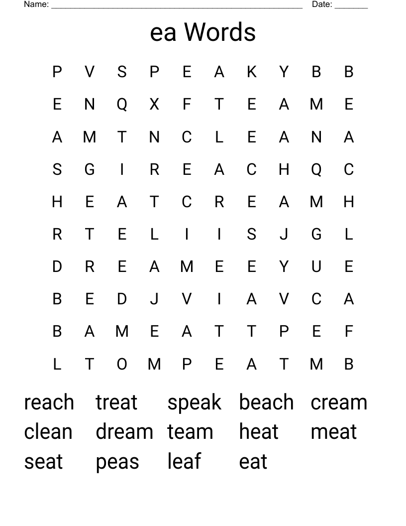 ea Words Word Search