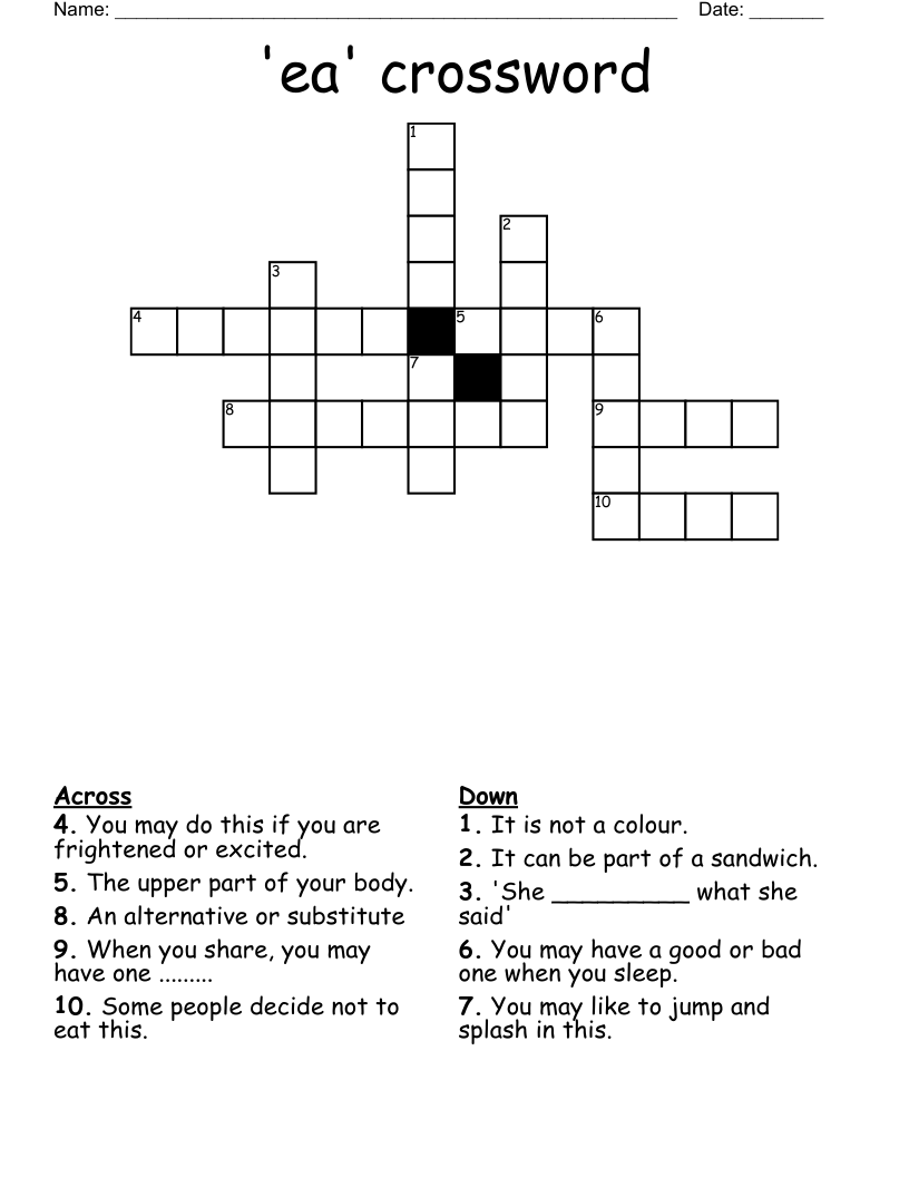 'ea' crossword