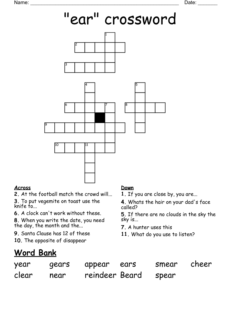"ear" crossword