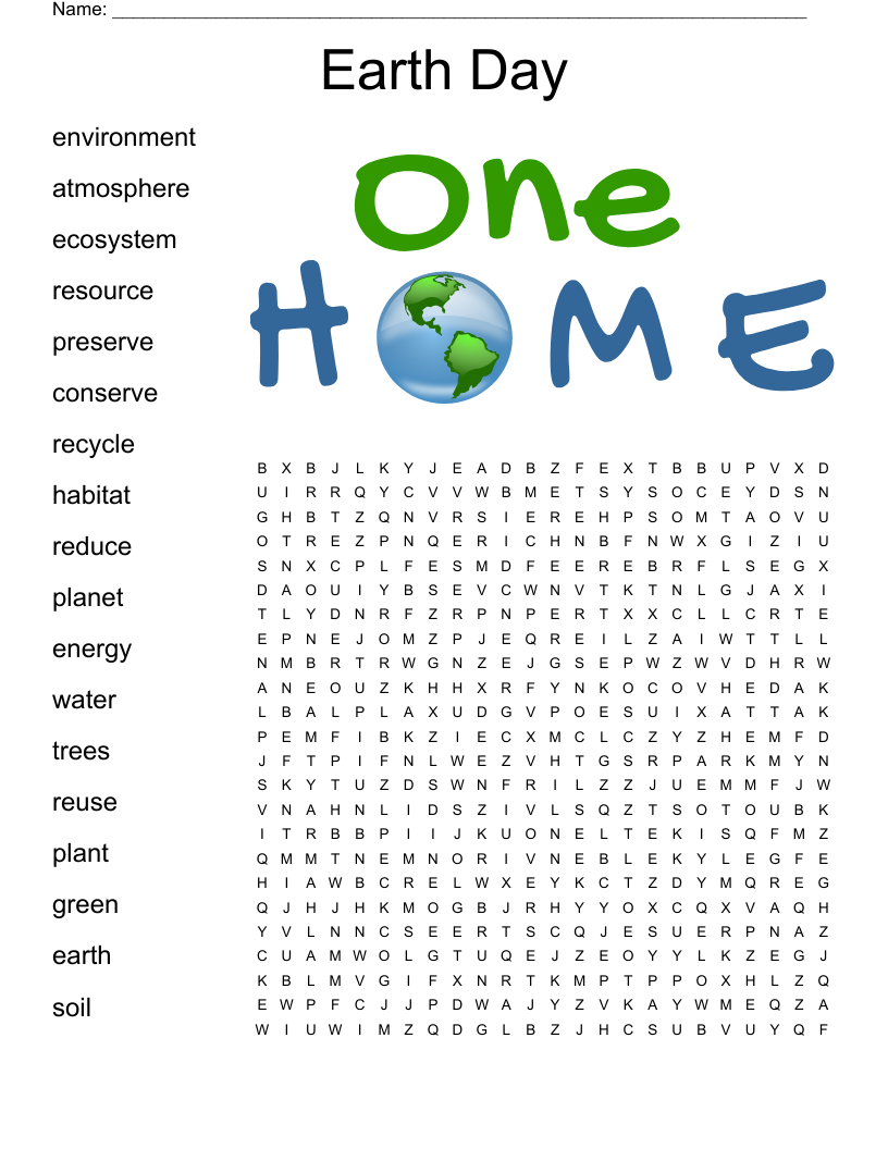 Earth Day Word Search