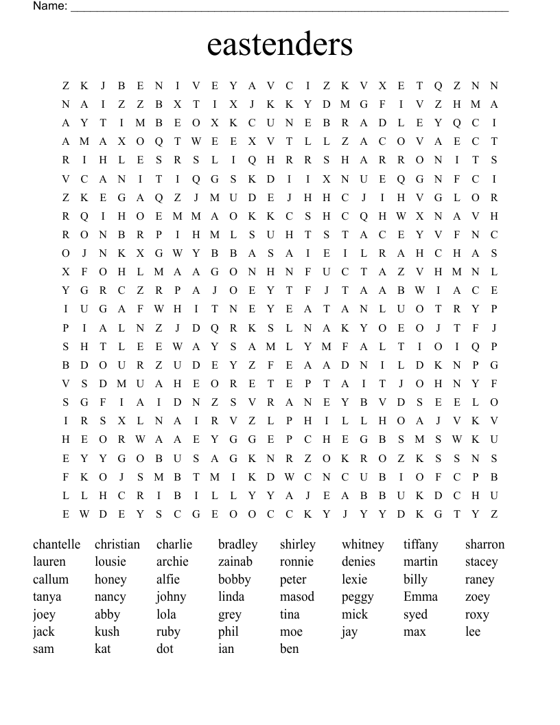 eastenders Word Search