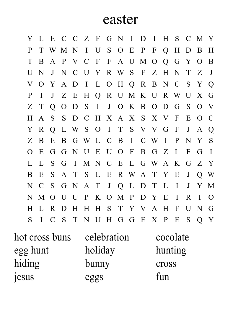 easter Word Search