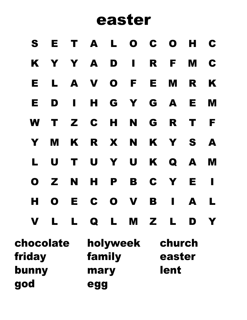 easter Word Search