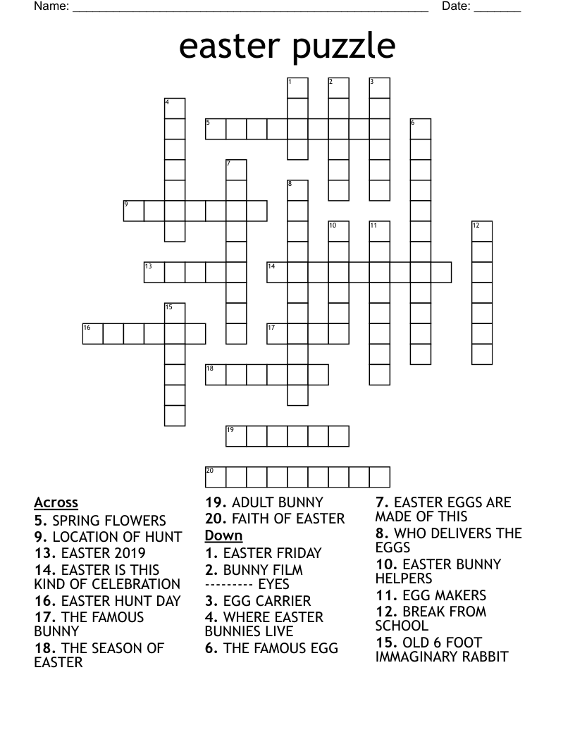 easter puzzle Crossword