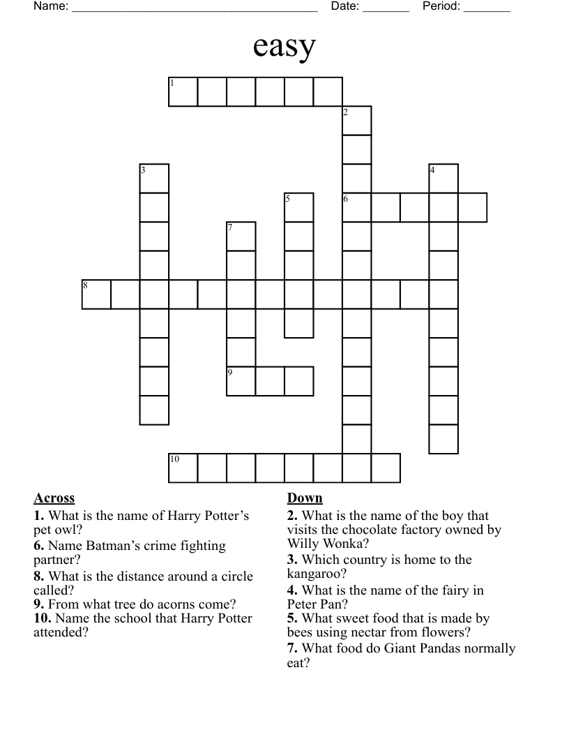 easy  Crossword