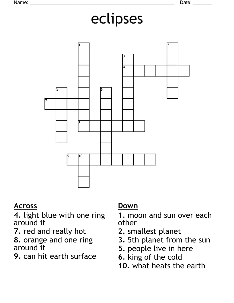 eclipses Crossword