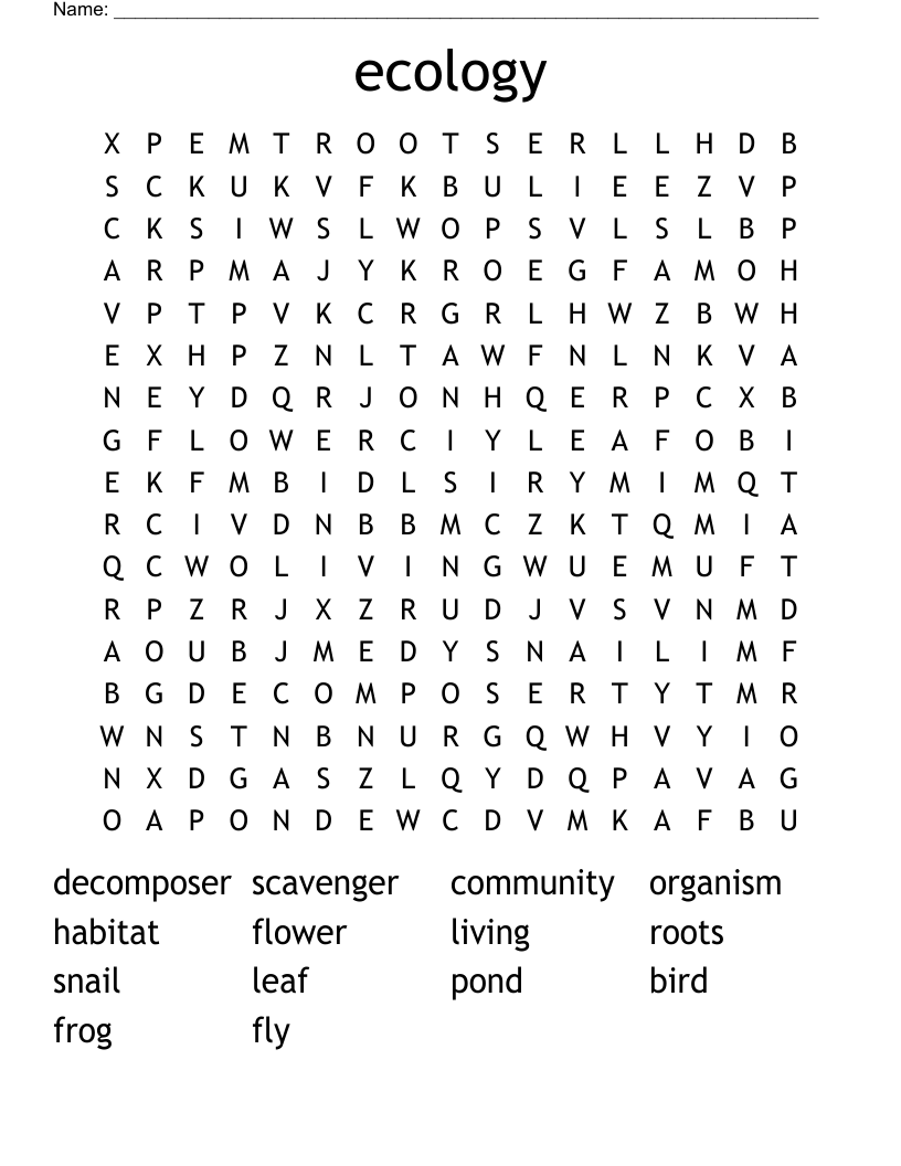 ecology Word Search