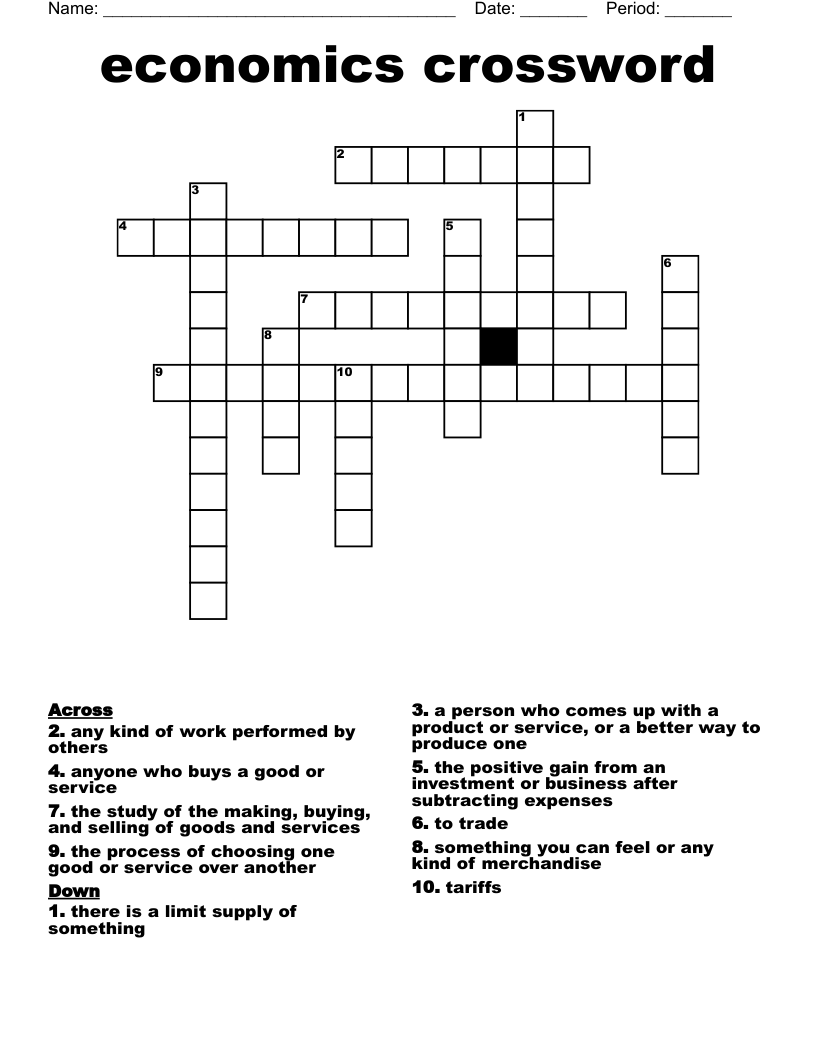economics  crossword