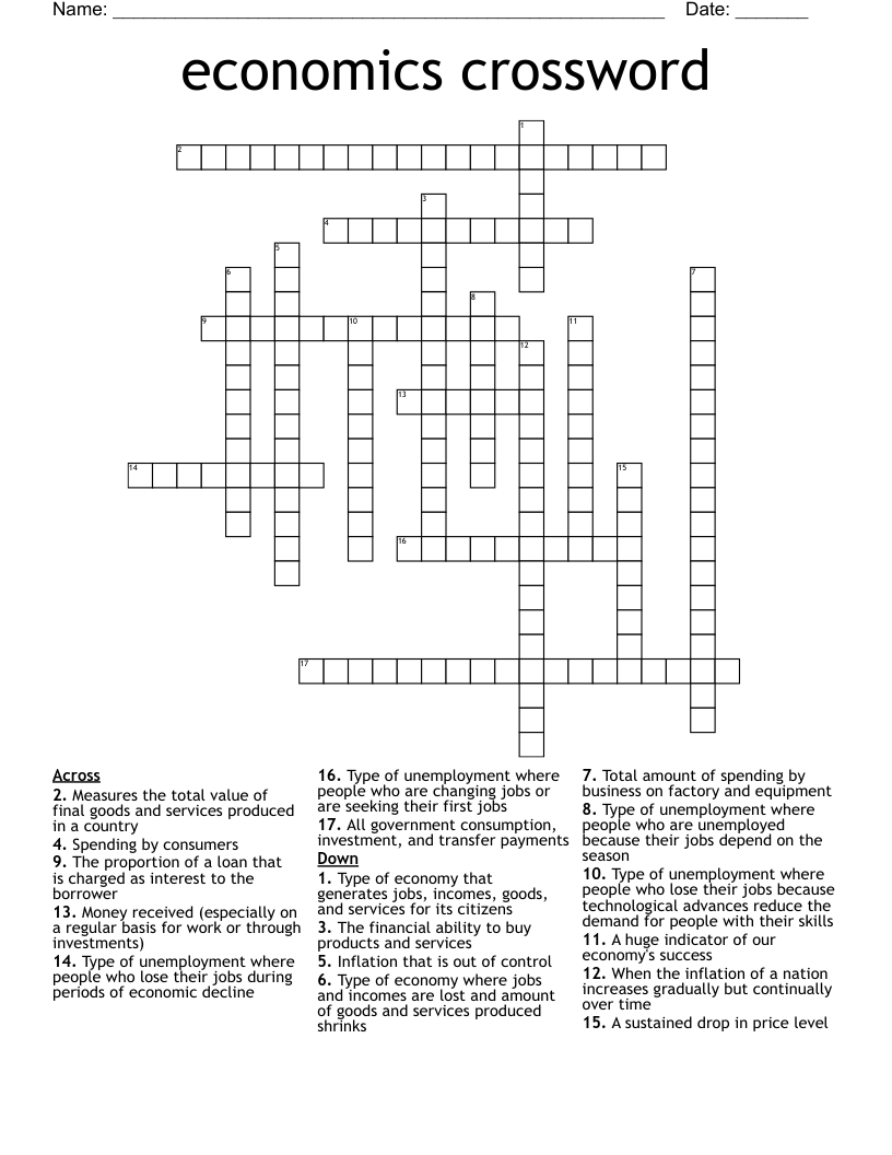 economics crossword