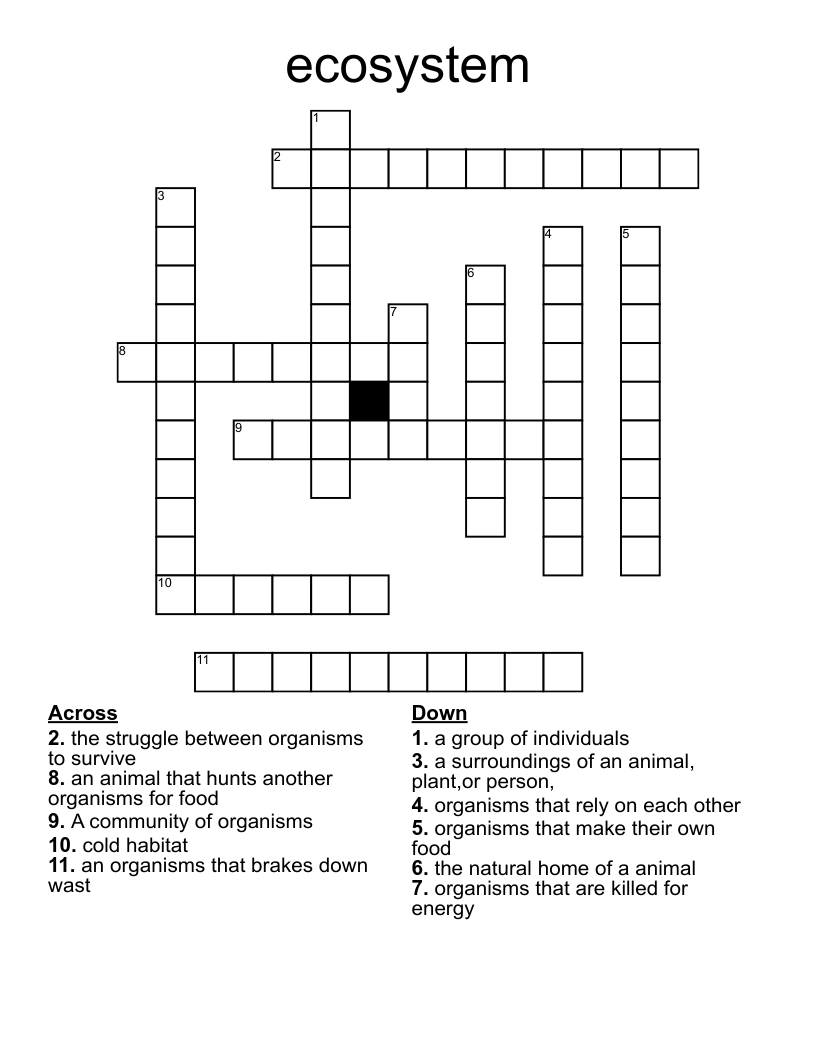 ecosystem Crossword