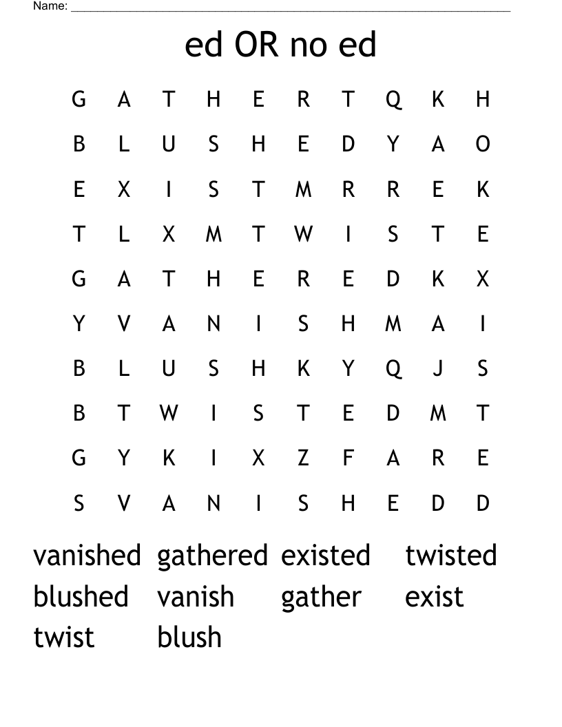 ed OR no ed Word Search